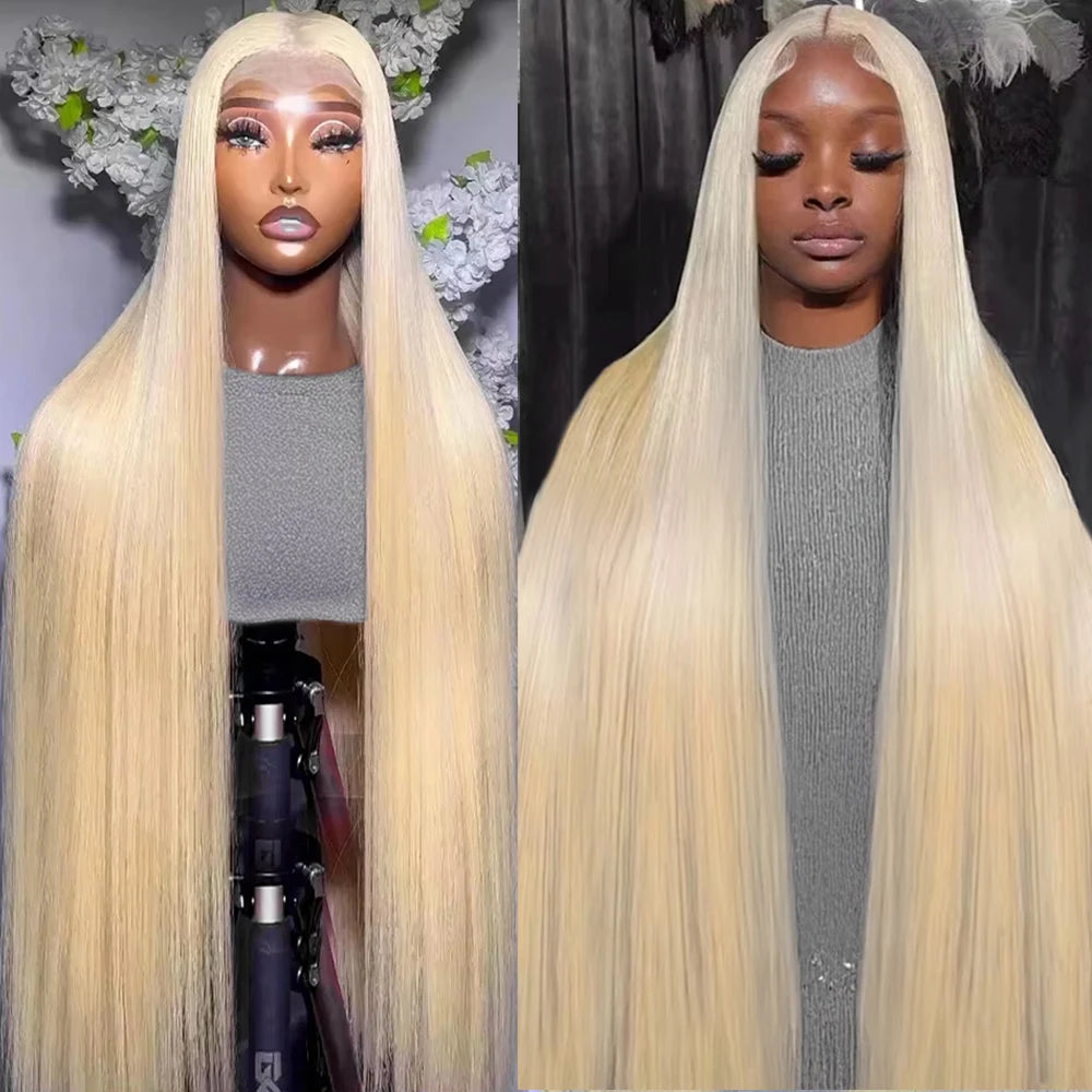 613 Honey Blonde 13x6 HD Lace Frontal Human Hair Wigs Transparent Brazilian Straight