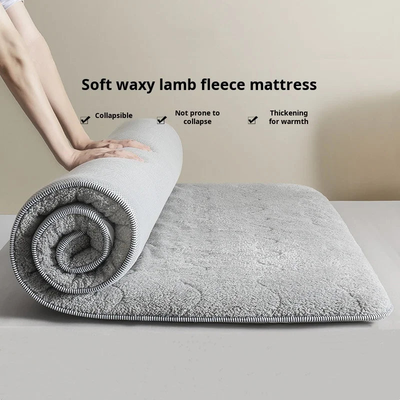 Household Thick and warm lamb wool mattress Foldable tatami mattress