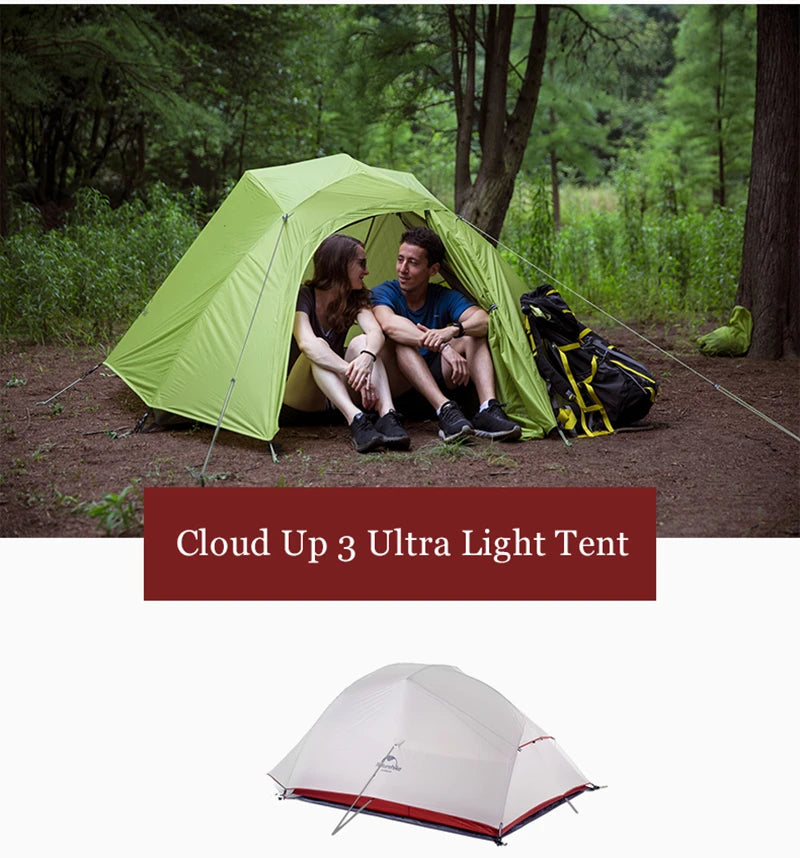 Nature Hike Outdoor Tent 3 Person 210T/ 20D Silicone Fabric Double-layer