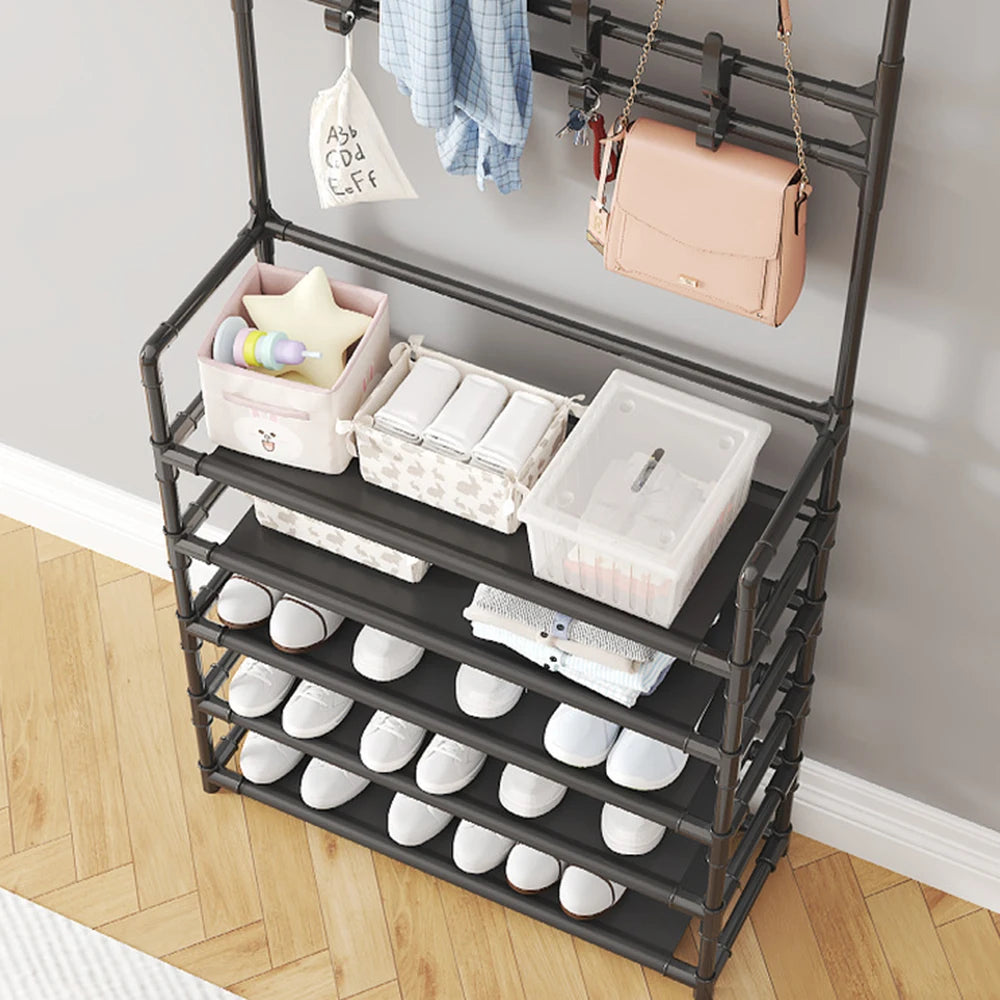 Black Five Layer Shoe Rack