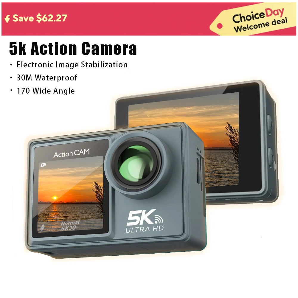 CERASTES Action Camera 5K/4K 60FPS WiFi