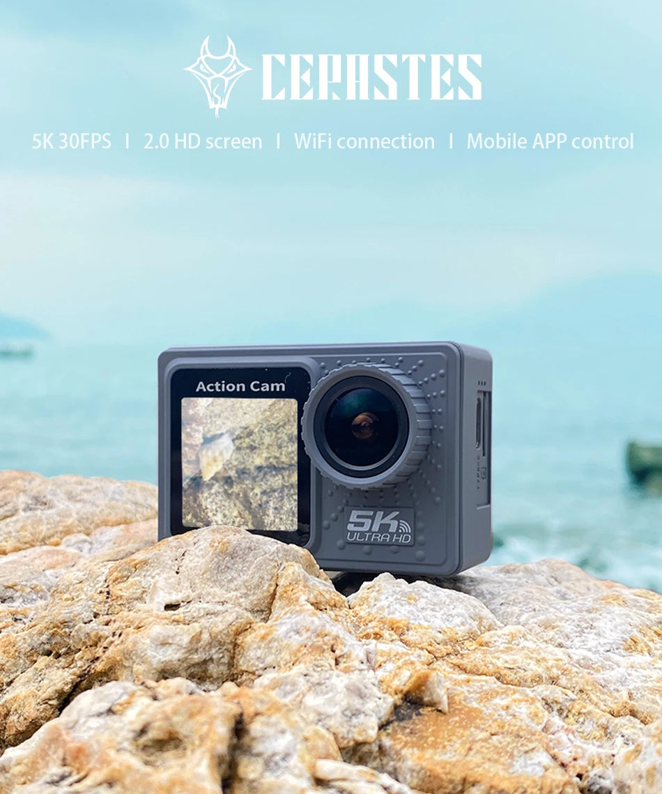 CERASTES Action Camera 5K/4K 60FPS WiFi