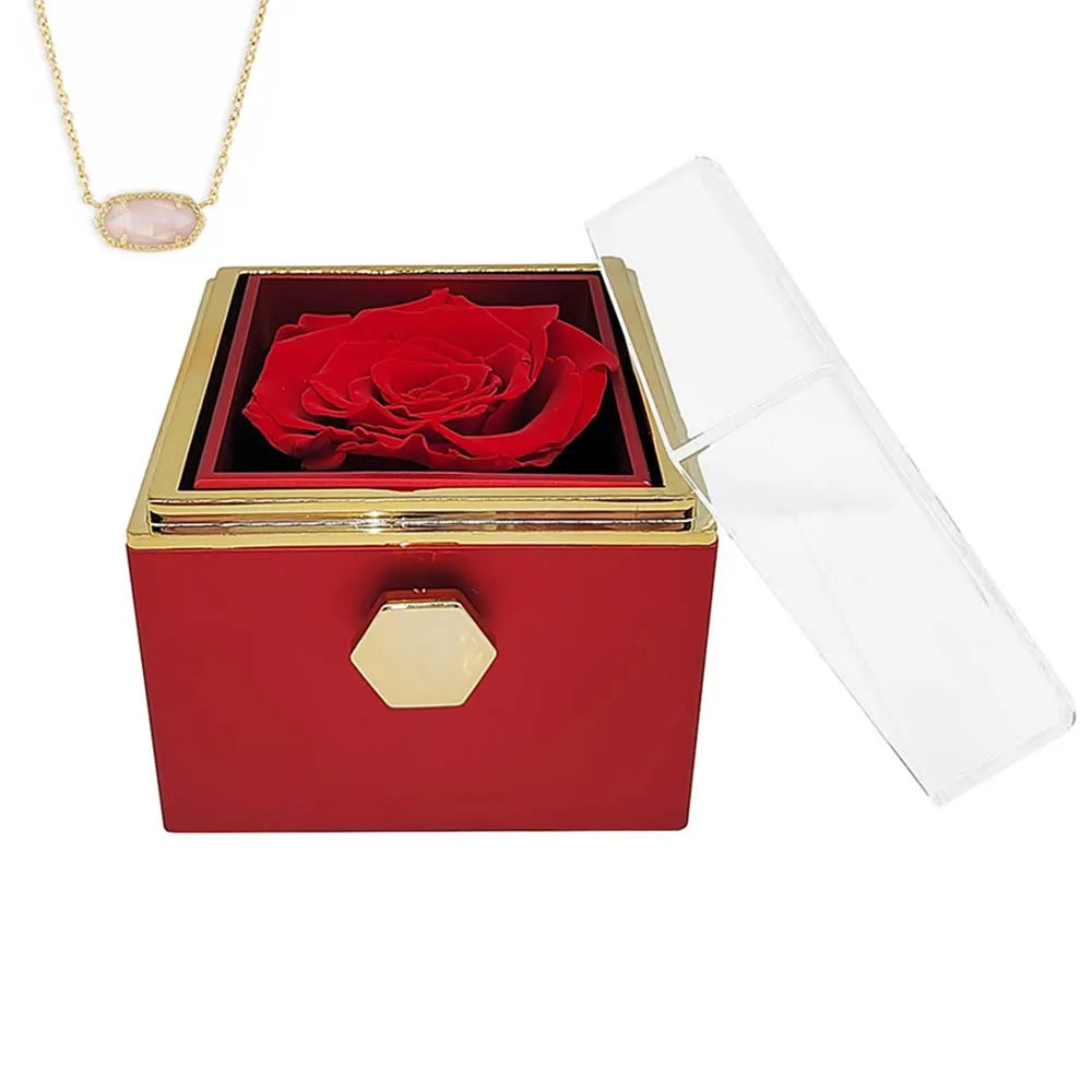 Eternal Rose Jewelry gift box Necklace presents a unique gift