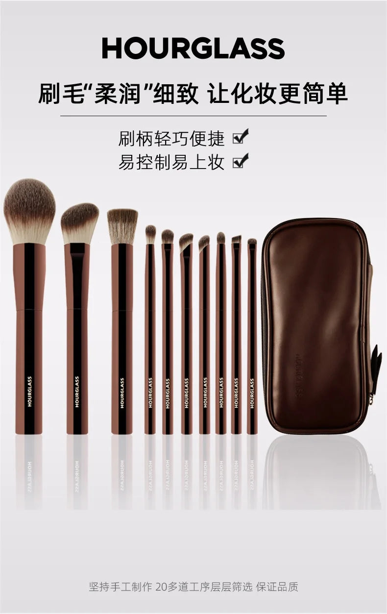 2024New 10Brushes Set Blusher Powder Eyeshadow Foundation Brush luxury Vegan