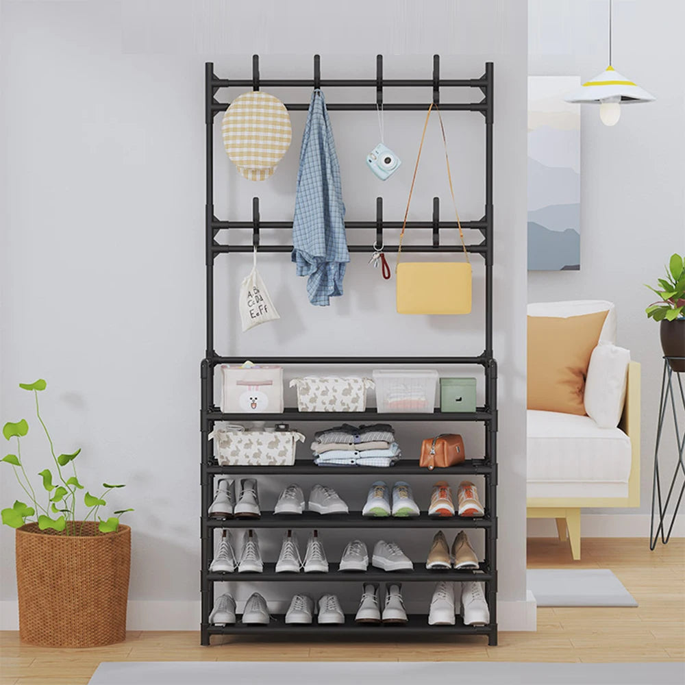 Black Five Layer Shoe Rack