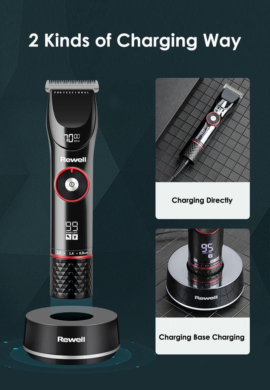 Rewell F29 Hair Clipper Mens Beard Face Body Trimmer Professional Cordless