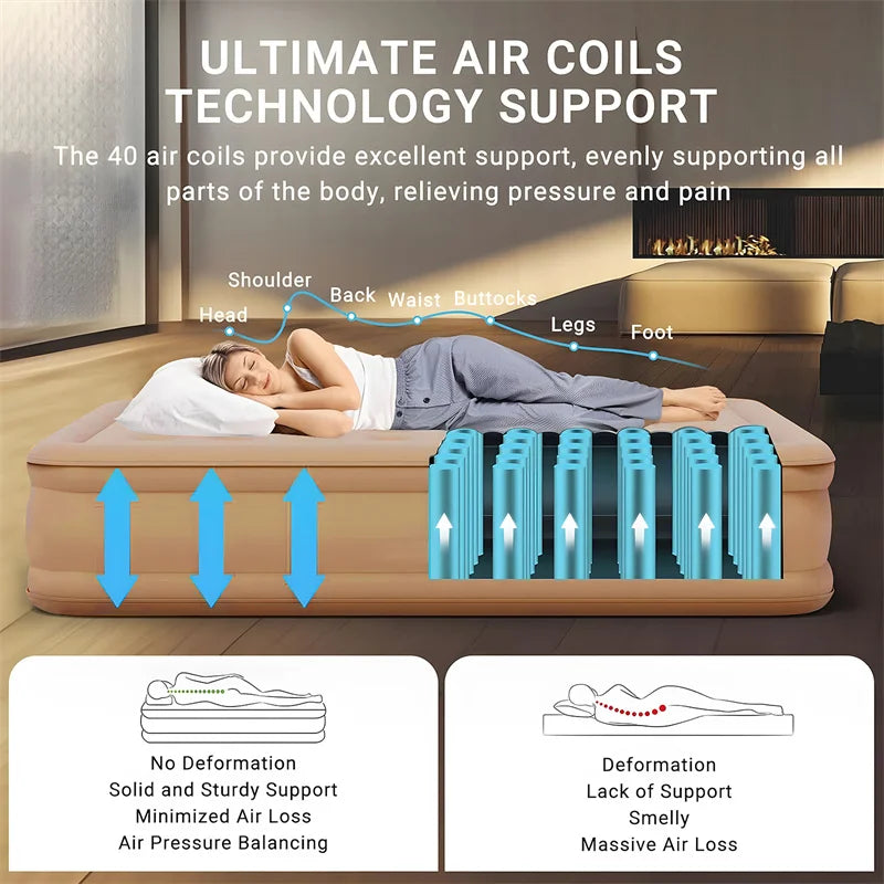 Air Mattress Camping Inflatable Bed Lazy Interior