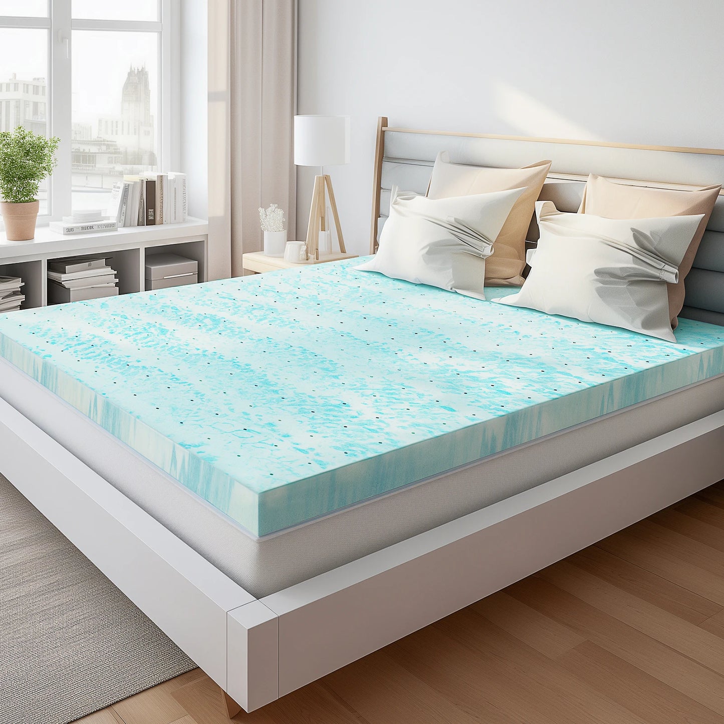 JHK 2-3 Inch Gel Memory Foam Mattress Topper