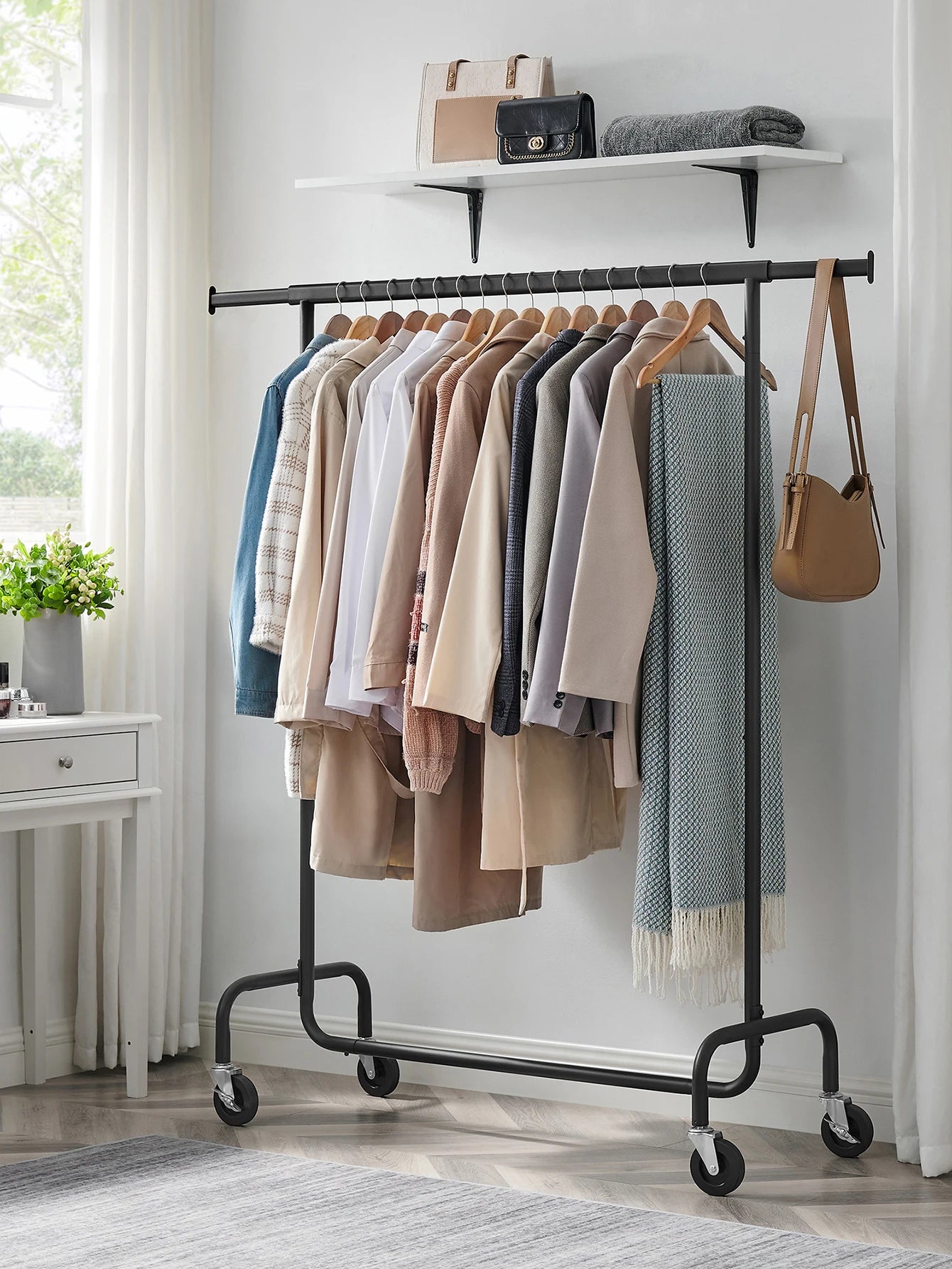 SONGMICS Heavy-Duty Clothes Rack on Wheels