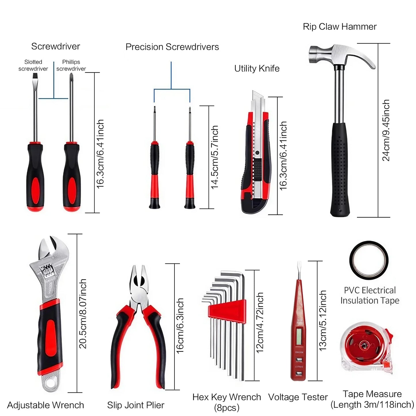 STOENGO 19/43/108pcs Hardware Household Hand Tool Kit