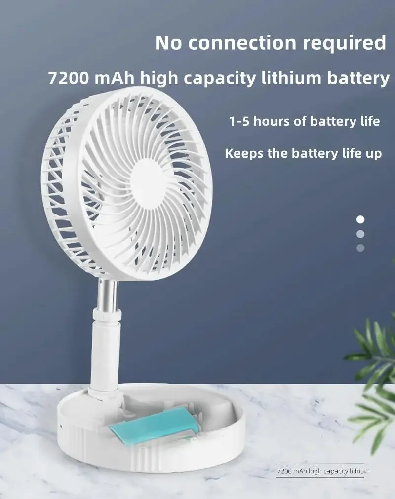 7200mAh USB Rechargeable Portable Folding Fan