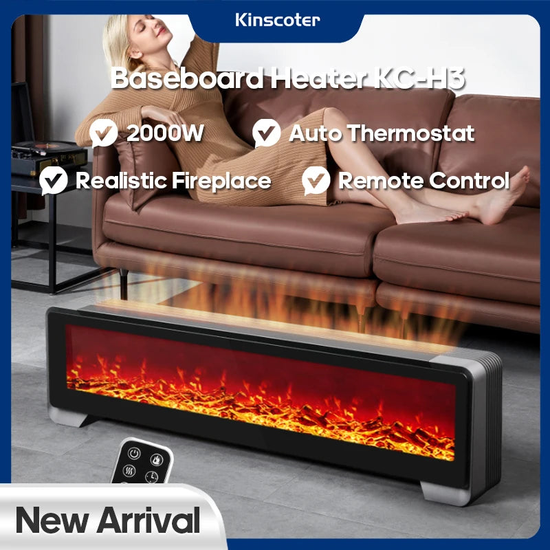 KINSCOTER KR 2000W Baseboard Heater Element Fireplace