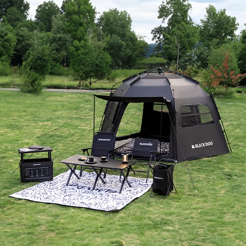 Black Dog 6-8 Person Tent Outdoor Hexagonal Automatic Quick-open Camping Tent