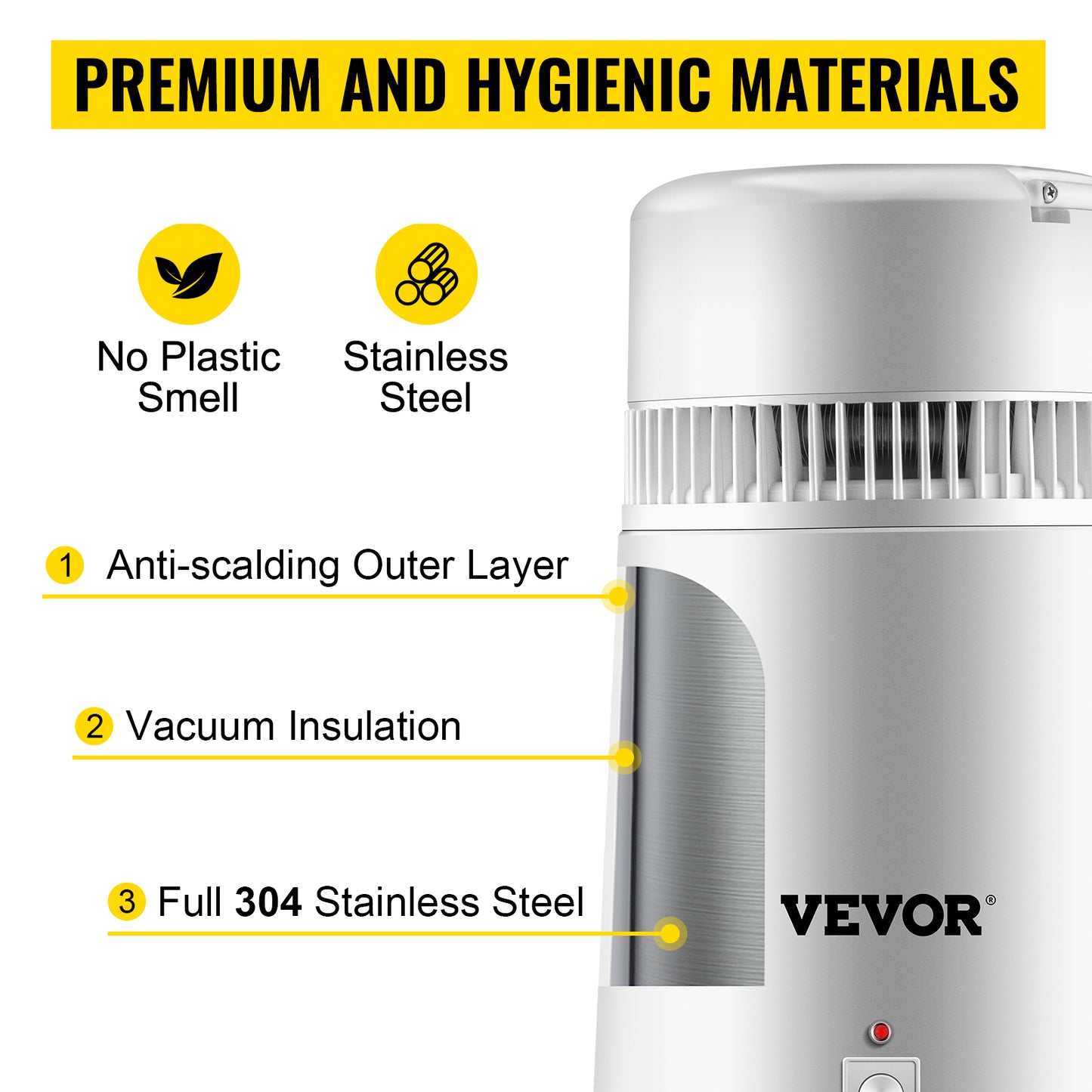 VEVOR Water Distiller 4L Inner Stainless Steel